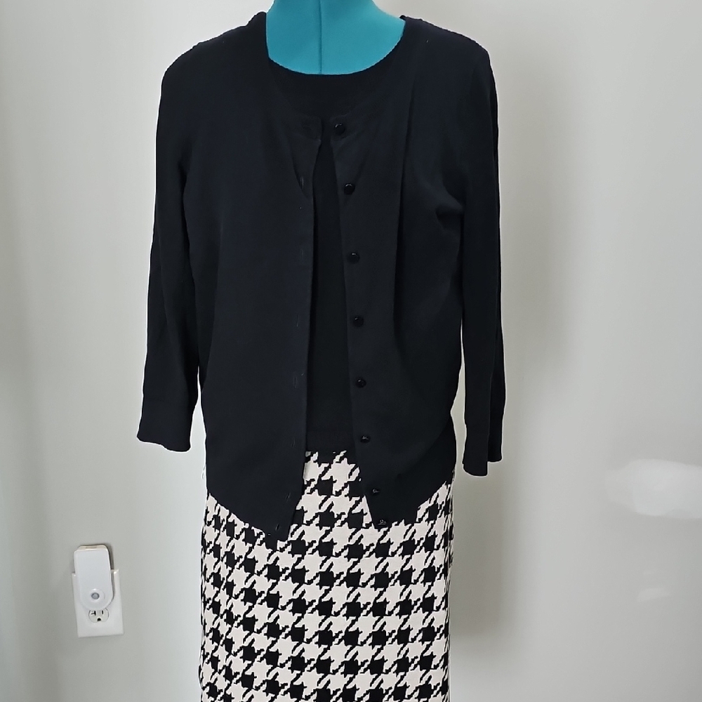 Talbots Black PIMA Cotton Sweater Set. Sz M